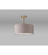 Baymont Antique Brass E27 Semi Flush With 40cm x 18cm Faux Silk Shade Grey/White Laminate-13