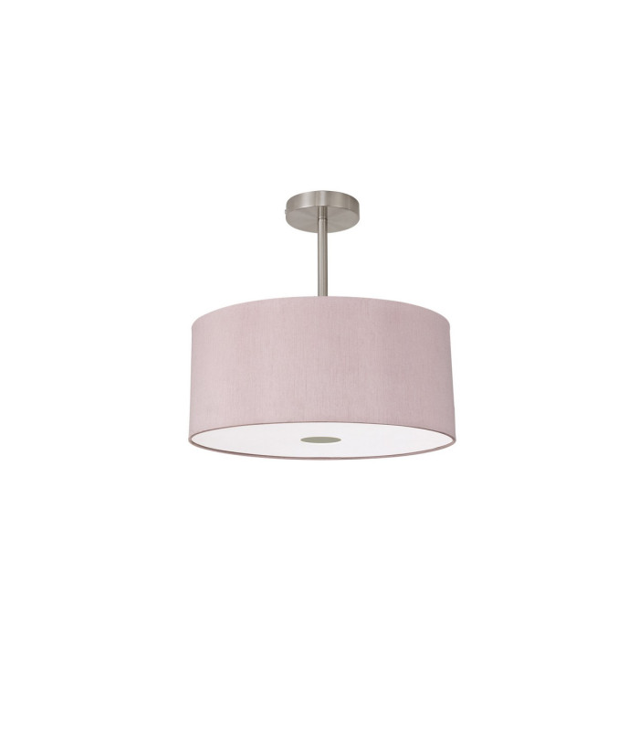 Baymont Satin Nickel E27 Semi Flush With 40cm x 18cm Dual Faux Silk Shade Taupe/Halo Gold-4