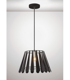 Dome Ceiling Pendant 1 Light E27 Black, Polished Chrome - 2