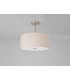 Baymont Satin Nickel E27 Semi Flush With 40cm x 18cm Dual Faux Silk Shade Nude Beige/Moonlight-13