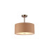 Baymont Satin Nickel E27 Semi Flush With 40cm x 18cm Dual Faux Silk Shade Antique Gold/Ruby-1