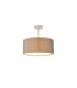 Baymont Satin Nickel E27 Semi Flush With 40cm x 18cm Faux Silk Shade Grey/White Laminate-1