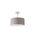 Baymont Satin Nickel E27 Semi Flush With 40cm x 18cm Faux Silk Shade Grey/White Laminate-4
