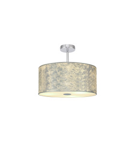 Baymont Polished Chrome E27 Semi Flush Fixture With 40cm x 18cm Silver Leaf Shade-1