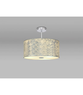 Baymont Polished Chrome E27 Semi Flush Fixture With 40cm x 18cm Silver Leaf Shade-2