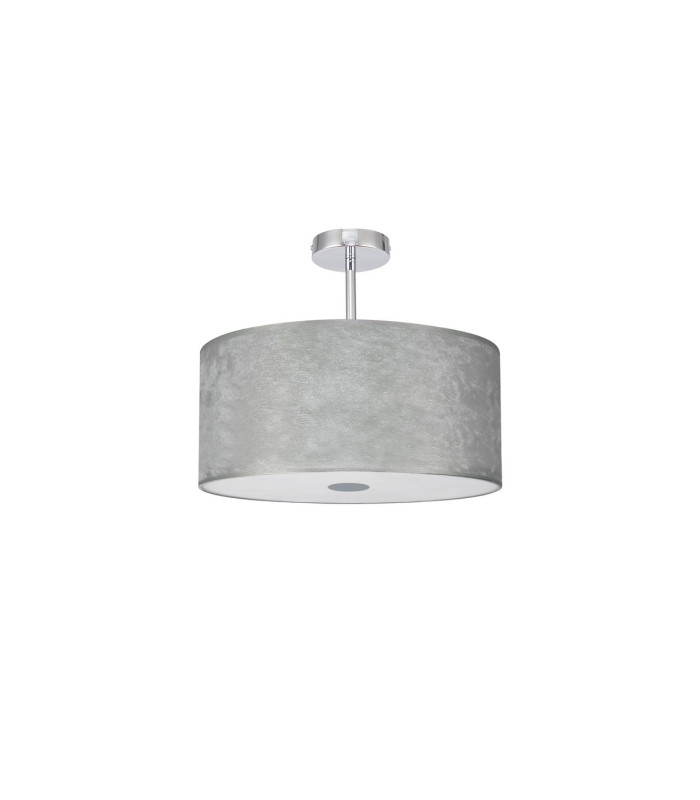 Baymont Polished Chrome E27 Semi Flush Fixture With 40cm x 18cm Silver Leaf Shade-4