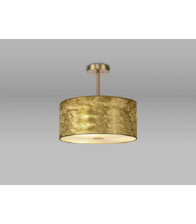 Baymont Antique Brass E27 Semi Flush Fixture With 40cm x 18cm Gold Leaf Shade With Frosted/AB Acrylic Diffuser-2
