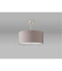 Baymont Satin Nickel E27 Semi Flush With 40cm x 18cm Faux Silk Shade Grey/White Laminate-13