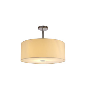 Baymont Polished Chrome E27 Semi Flush With 50cm x 20cm Faux Silk Shade Ivory Pearl/White Laminate-1