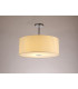 Baymont Polished Chrome E27 Semi Flush With 50cm x 20cm Faux Silk Shade Ivory Pearl/White Laminate-2