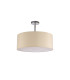 Baymont Polished Chrome E27 Semi Flush With 50cm x 20cm Faux Silk Shade Ivory Pearl/White Laminate-4