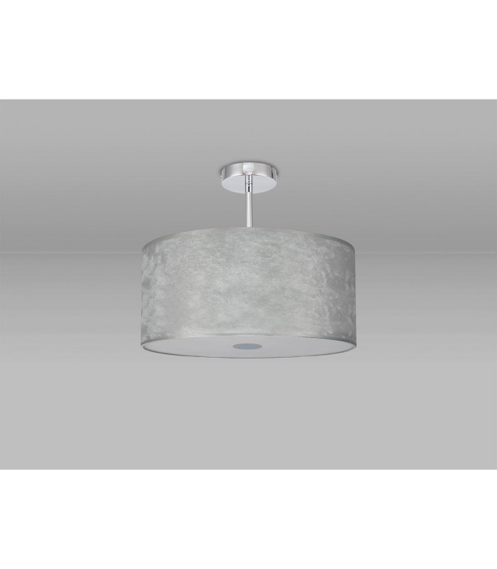 Baymont Polished Chrome E27 Semi Flush Fixture With 40cm x 18cm Silver Leaf Shade-13