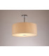 Baymont Polished Chrome E27 Semi Flush With 50cm x 20cm Dual Faux Silk Shade Nude Beige/Moonlight-2