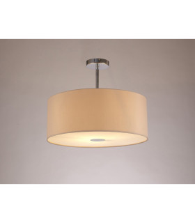 Baymont Polished Chrome E27 Semi Flush With 50cm x 20cm Dual Faux Silk Shade Nude Beige/Moonlight-2