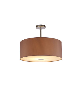 Baymont Polished Chrome E27 Semi Flush With 50cm x 20cm Dual Faux Silk Shade Taupe/Halo Gold-1