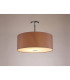 Baymont Polished Chrome E27 Semi Flush With 50cm x 20cm Dual Faux Silk Shade Taupe/Halo Gold-2