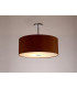 Baymont Polished Chrome E27 Semi Flush With 50cm x 20cm Dual Faux Silk Shade Raw Cocoa/Grecian Bronze-2