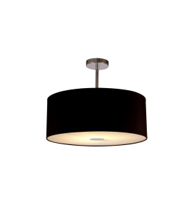 Baymont Polished Chrome E27 Semi Flush With 50cm x 20cm Dual Faux Silk Shade Black/Green Olive-1