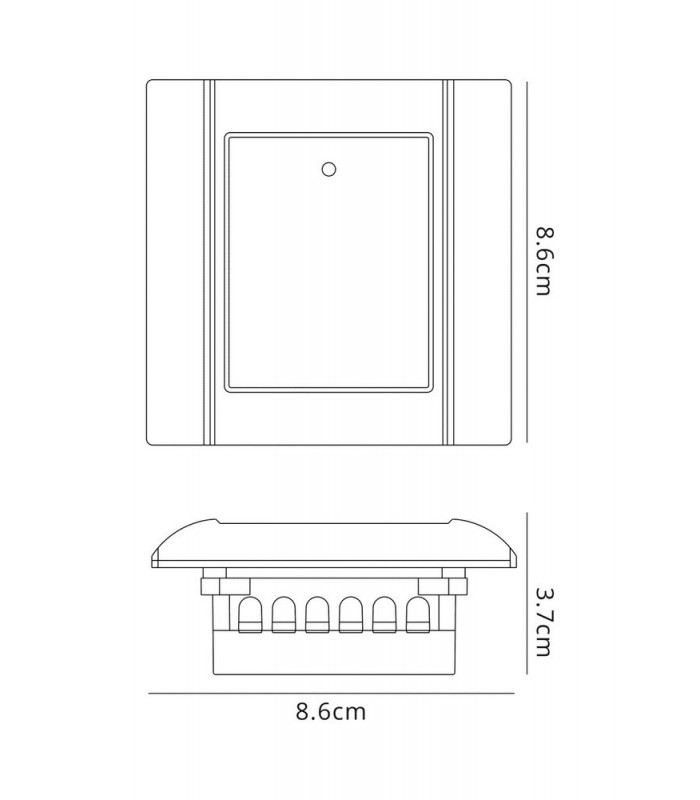 Square Recessed 4 Channel 6000W (4x1500W) Infrared Receiver White - 3