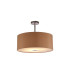 Baymont Polished Chrome E27 Semi Flush With 50cm x 20cm Dual Faux Silk Shade Antique Gold/Ruby-1