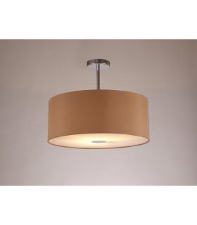 Baymont Polished Chrome E27 Semi Flush With 50cm x 20cm Dual Faux Silk Shade Antique Gold/Ruby-2