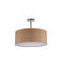 Baymont Polished Chrome E27 Semi Flush With 50cm x 20cm Dual Faux Silk Shade Antique Gold/Ruby-4