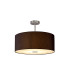 Baymont Polished Chrome E27 Semi Flush With 50cm x 20cm Faux Silk Shade Black/White Laminate-1