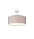 Baymont Polished Chrome E27 Semi Flush With 50cm x 20cm Faux Silk Shade Grey/White Laminate-1