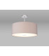 Baymont Polished Chrome E27 Semi Flush With 50cm x 20cm Faux Silk Shade Grey/White Laminate-2