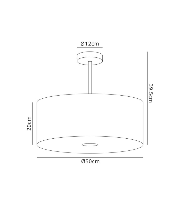 Baymont Polished Chrome E27 Semi Flush With 50cm x 20cm Faux Silk Shade Grey/White Laminate-3