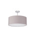 Baymont Polished Chrome E27 Semi Flush With 50cm x 20cm Faux Silk Shade Grey/White Laminate-4