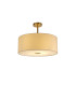 Baymont Antique Brass E27 Semi Flush With 50cm x 20cm Faux Silk Shade Ivory Pearl/White Laminate-1