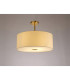 Baymont Antique Brass E27 Semi Flush With 50cm x 20cm Faux Silk Shade Ivory Pearl/White Laminate-2