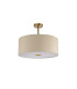 Baymont Antique Brass E27 Semi Flush With 50cm x 20cm Faux Silk Shade Ivory Pearl/White Laminate-4