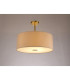 Baymont Antique Brass E27 Semi Flush With 50cm x 20cm Dual Faux Silk Shade Nude Beige/Moonlight-2