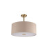 Baymont Antique Brass E27 Semi Flush With 50cm x 20cm Dual Faux Silk Shade Nude Beige/Moonlight-4