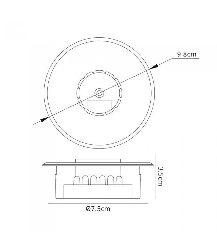 Round Recessed 4 Channel 6000W (4x1500W) Infrared Receiver Black - 3