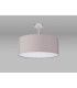 Baymont Polished Chrome E27 Semi Flush With 50cm x 20cm Faux Silk Shade Grey/White Laminate-13