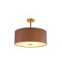 Baymont Antique Brass E27 Semi Flush With 50cm x 20cm Dual Faux Silk Shade Taupe/Halo Gold-1