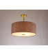 Baymont Antique Brass E27 Semi Flush With 50cm x 20cm Dual Faux Silk Shade Taupe/Halo Gold-2