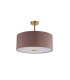 Baymont Antique Brass E27 Semi Flush With 50cm x 20cm Dual Faux Silk Shade Taupe/Halo Gold-4