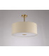 Baymont Antique Brass E27 Semi Flush With 50cm x 20cm Faux Silk Shade Ivory Pearl/White Laminate-13