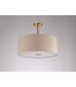Baymont Antique Brass E27 Semi Flush With 50cm x 20cm Dual Faux Silk Shade Nude Beige/Moonlight-13