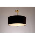 Baymont Antique Brass E27 Semi Flush With 50cm x 20cm Dual Faux Silk Shade Black/Green Olive-2