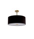 Baymont Antique Brass E27 Semi Flush With 50cm x 20cm Dual Faux Silk Shade Black/Green Olive-4