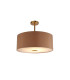Baymont Antique Brass E27 Semi Flush With 50cm x 20cm Dual Faux Silk Shade Antique Gold/Ruby-1