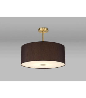 Baymont Antique Brass E27 Semi Flush With 50cm x 20cm Faux Silk Shade Black/White Laminate-2