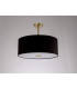 Baymont Antique Brass E27 Semi Flush With 50cm x 20cm Dual Faux Silk Shade Black/Green Olive-13