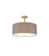 Baymont Antique Brass E27 Semi Flush With 50cm x 20cm Faux Silk Shade Grey/White Laminate-1