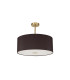 Baymont Antique Brass E27 Semi Flush With 50cm x 20cm Faux Silk Shade Black/White Laminate-4